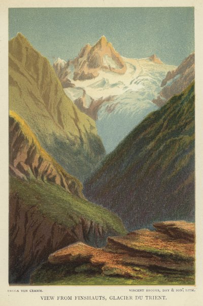 Uitzicht vanaf Finshauts, Glacier du Trient door Helga von Cramm